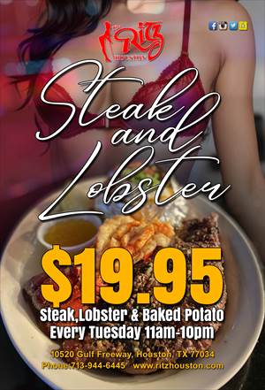 tuesday $17.95 Steak, Lobster & Baked Potato